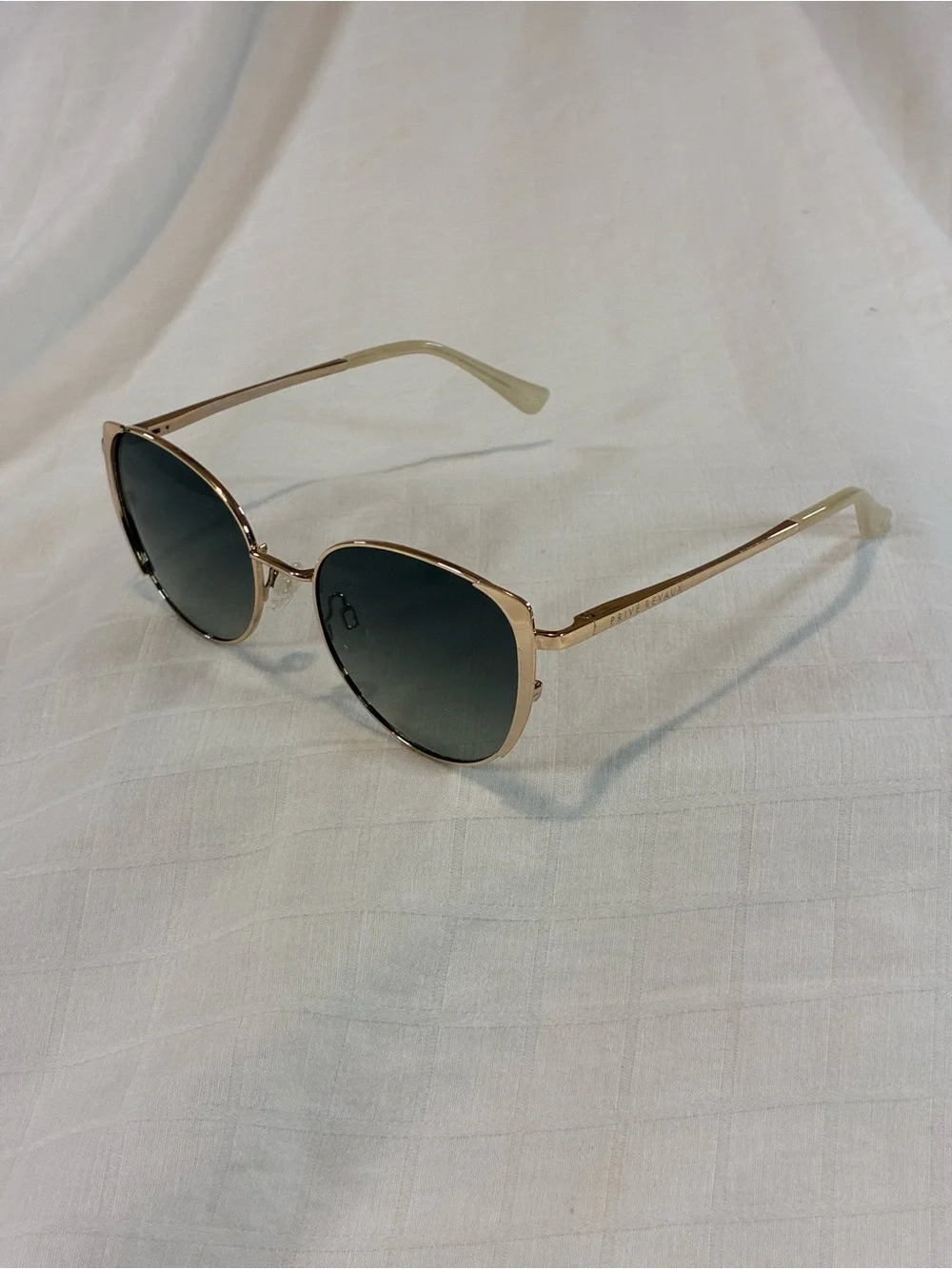 Women's Prive Revaux Gold Metal Frame Sunglasses with Gray Lenses